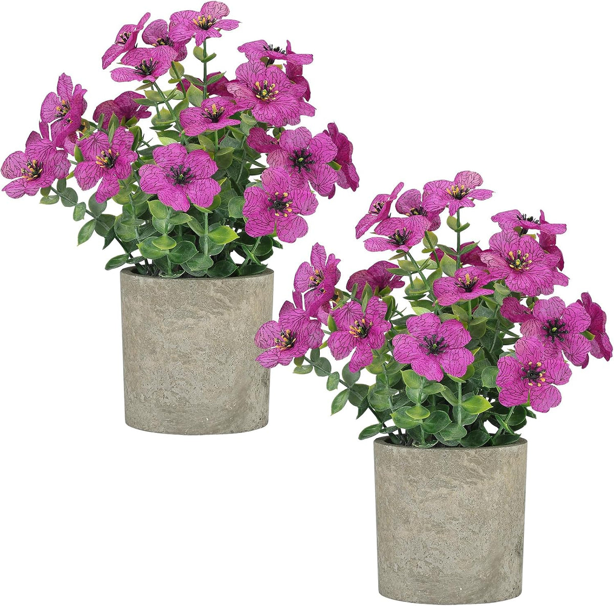 2 Pack Small Fake Plants Potted Artificial Plants Artificial Flowers Potted