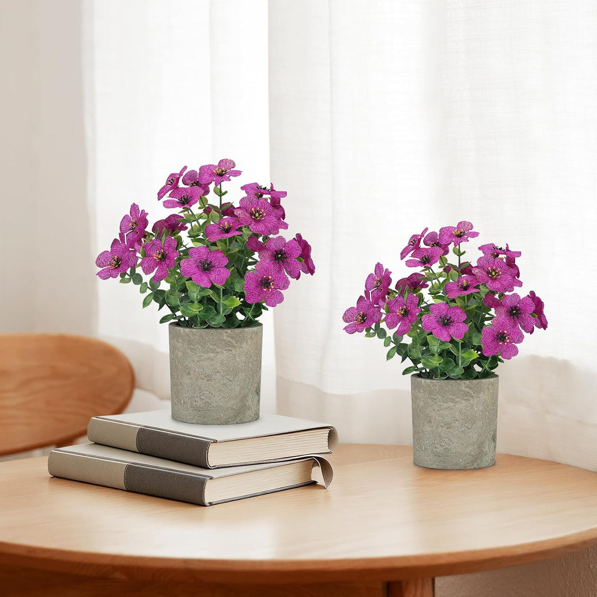 2 Pack Small Fake Plants Potted Artificial Plants Artificial Flowers Potted