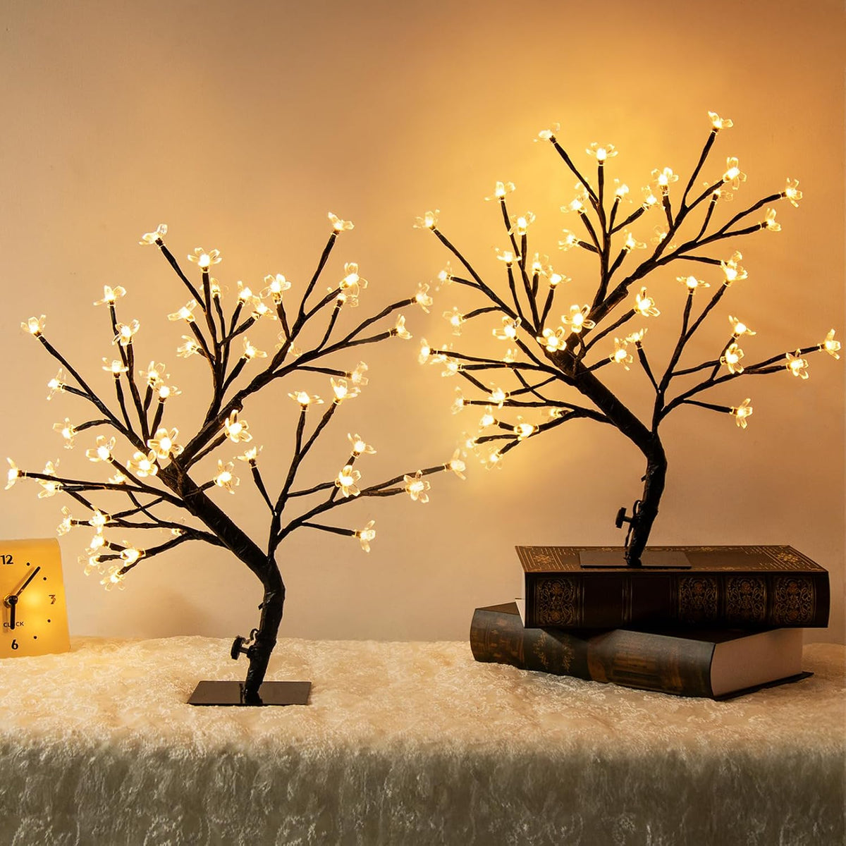 Artificial Tree for Christmas Decorations, 2FT Birch Tree with LED Lights, Warm White Fairy Lights Spirit Tree Lamp for Home Indoor Tabletop Centerpiece, Battery Powered, Timer