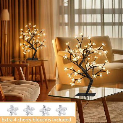 Artificial Tree for Christmas Decorations, 2FT Birch Tree with LED Lights, Warm White Fairy Lights Spirit Tree Lamp for Home Indoor Tabletop Centerpiece, Battery Powered, Timer