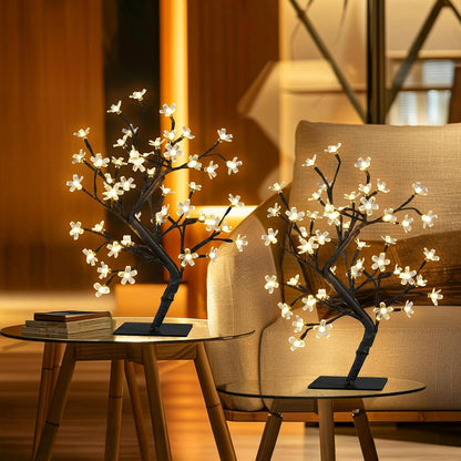 Artificial Tree for Christmas Decorations, 2FT Birch Tree with LED Lights, Warm White Fairy Lights Spirit Tree Lamp for Home Indoor Tabletop Centerpiece, Battery Powered, Timer