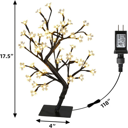 Artificial Tree for Christmas Decorations, 2FT Birch Tree with LED Lights, Warm White Fairy Lights Spirit Tree Lamp for Home Indoor Tabletop Centerpiece, Battery Powered, Timer