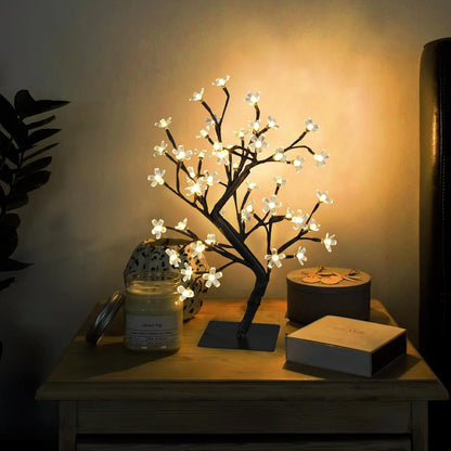 Artificial Tree for Christmas Decorations, 2FT Birch Tree with LED Lights, Warm White Fairy Lights Spirit Tree Lamp for Home Indoor Tabletop Centerpiece, Battery Powered, Timer