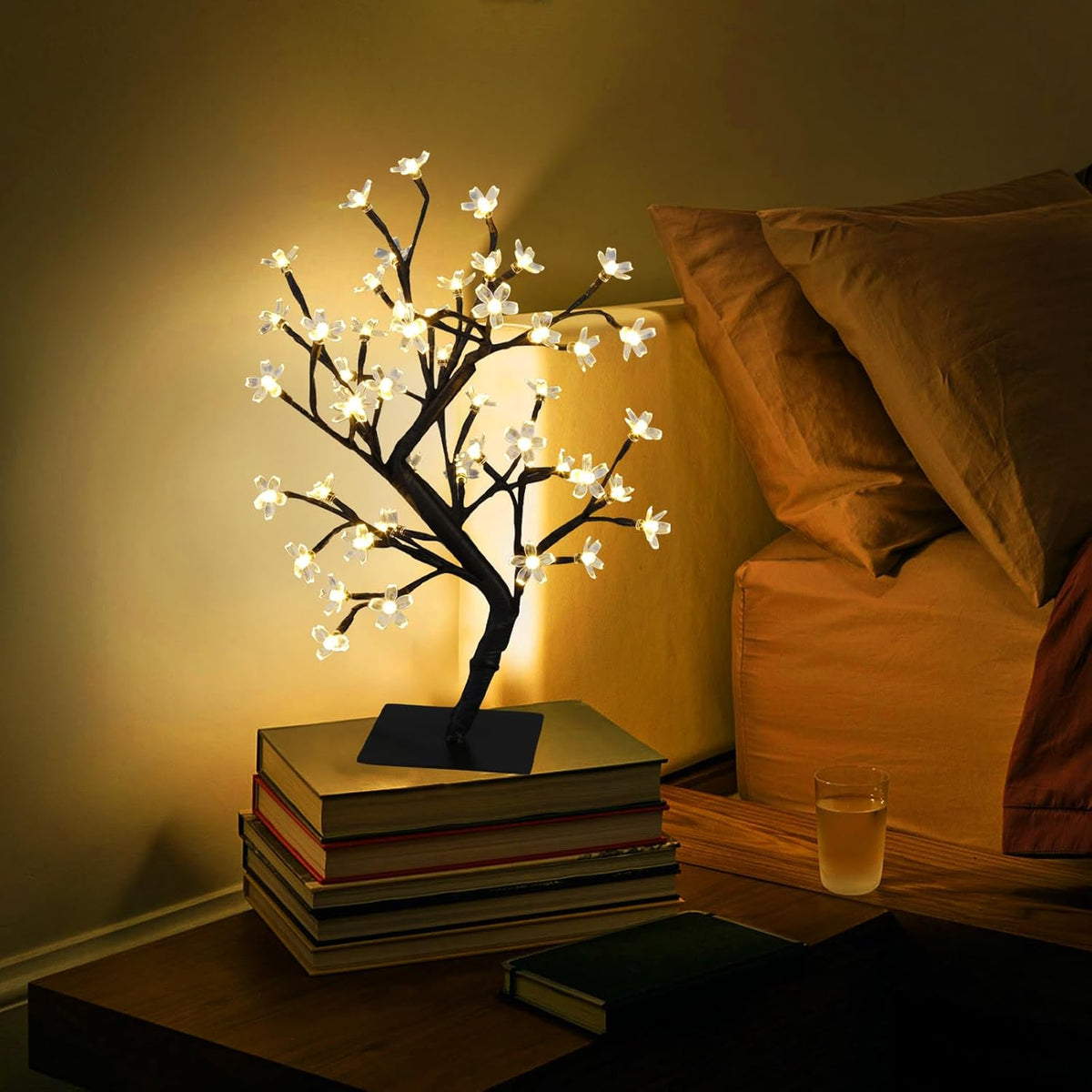 Artificial Tree for Christmas Decorations, 2FT Birch Tree with LED Lights, Warm White Fairy Lights Spirit Tree Lamp for Home Indoor Tabletop Centerpiece, Battery Powered, Timer