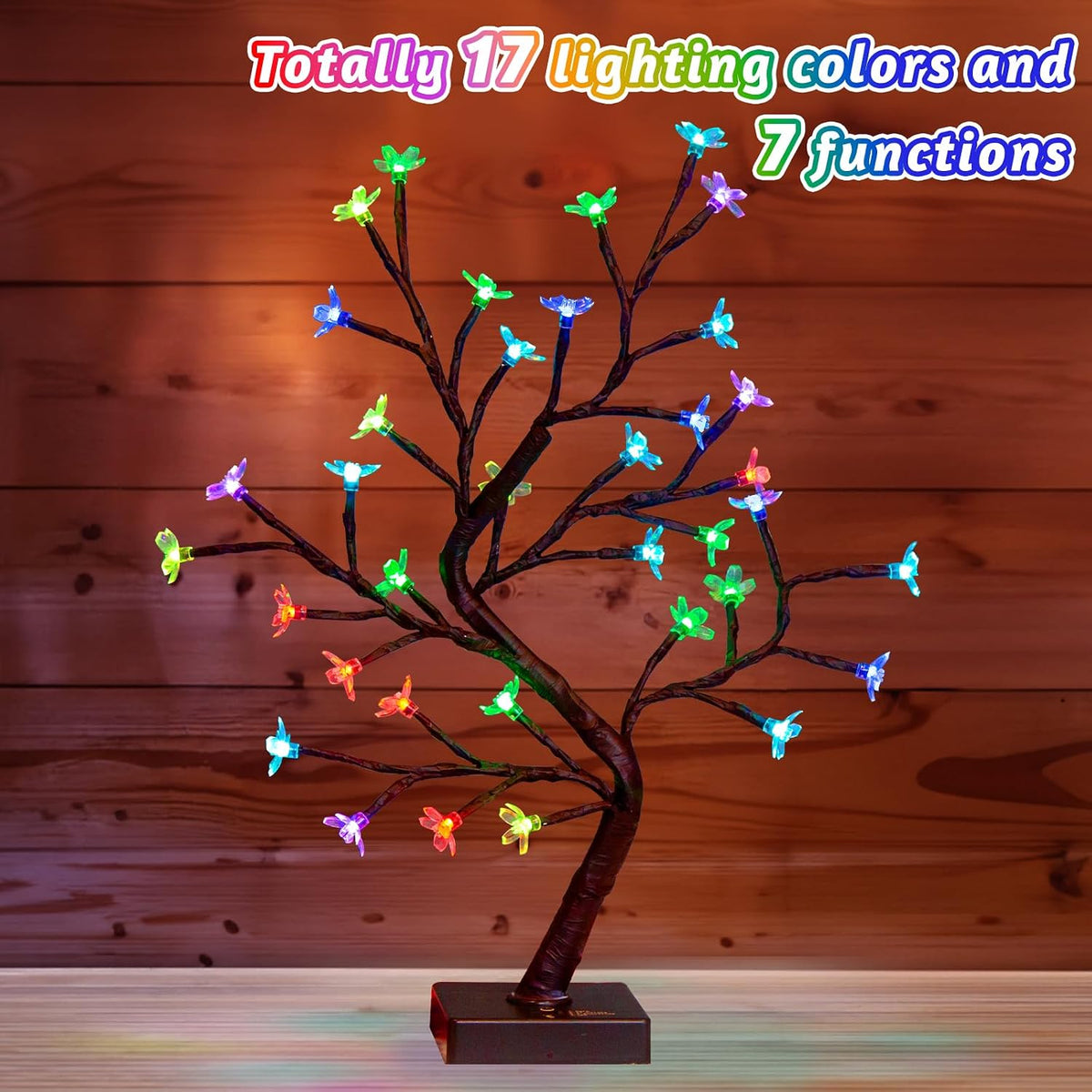 Artificial Tree for Christmas Decorations, 2FT Birch Tree with LED Lights, Warm White Fairy Lights Spirit Tree Lamp for Home Indoor Tabletop Centerpiece, Battery Powered, Timer