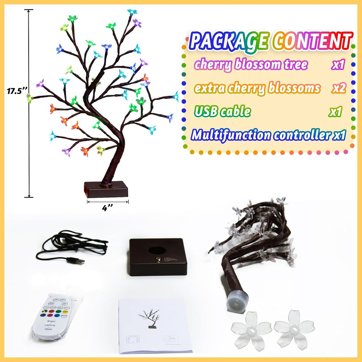 Artificial Tree for Christmas Decorations, 2FT Birch Tree with LED Lights, Warm White Fairy Lights Spirit Tree Lamp for Home Indoor Tabletop Centerpiece, Battery Powered, Timer