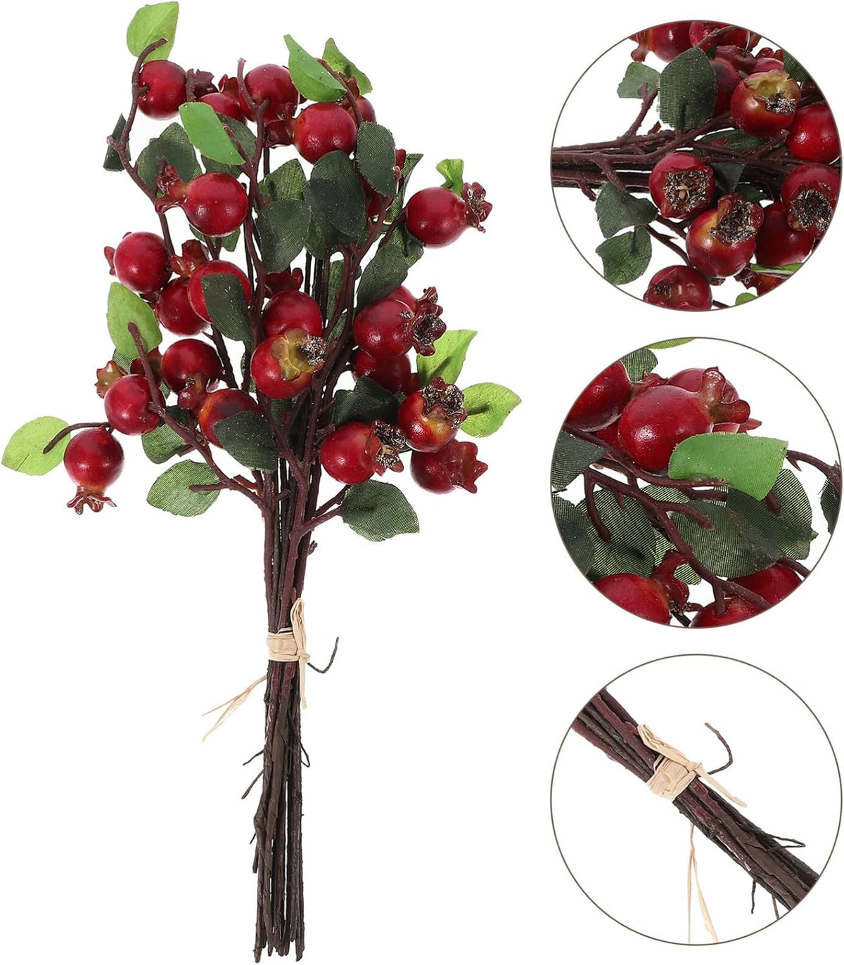 Group of 5 Pomegranate Berries Bouquet Floral Artificial Flowers Pomegranate Berries Branches Artificial Rosehip Berries Simulation Pomegranate Fruit Floral Decor