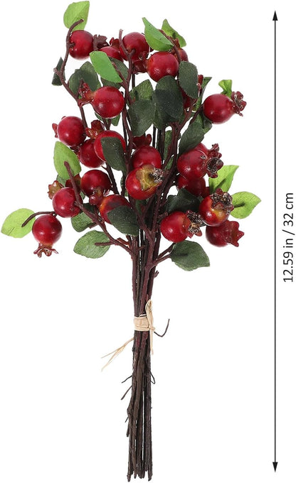 Group of 5 Pomegranate Berries Bouquet Floral Artificial Flowers Pomegranate Berries Branches Artificial Rosehip Berries Simulation Pomegranate Fruit Floral Decor