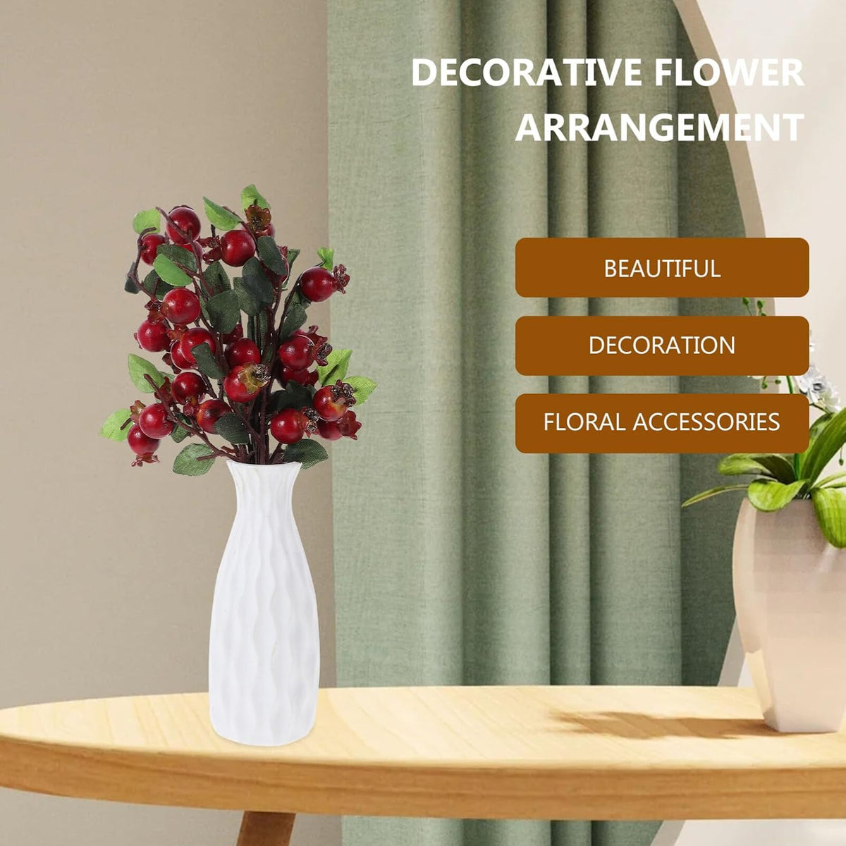 Group of 5 Pomegranate Berries Bouquet Floral Artificial Flowers Pomegranate Berries Branches Artificial Rosehip Berries Simulation Pomegranate Fruit Floral Decor