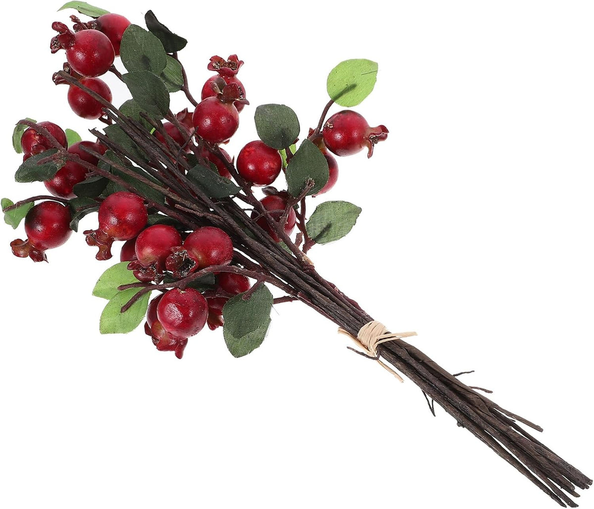 Group of 5 Pomegranate Berries Bouquet Floral Artificial Flowers Pomegranate Berries Branches Artificial Rosehip Berries Simulation Pomegranate Fruit Floral Decor