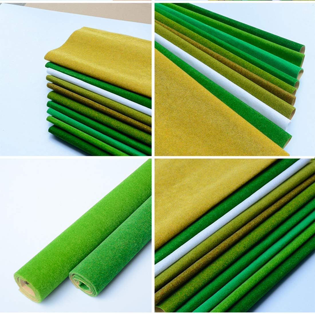 13"x39" Artificial Craft Model Grass Mat DIY Decoration for Scenery Lawn Moss,Not for Garden(Deep Green)