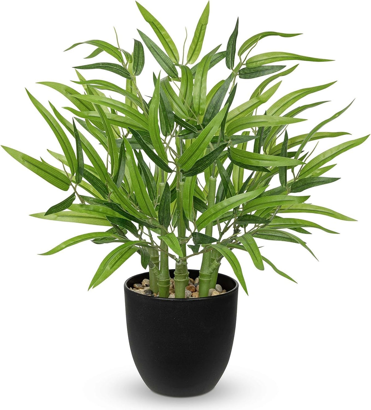 Artificial Lucky Bamboo Plant 17.3 Fake Plant in Rectangular Glass Pot for Centerpiece Table Decorations Farmhouse Wedding Home Greenery Decor