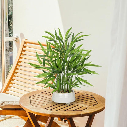 Artificial Lucky Bamboo Plant 17.3 Fake Plant in Rectangular Glass Pot for Centerpiece Table Decorations Farmhouse Wedding Home Greenery Decor