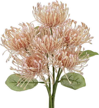 6PCS Chrysanthemum Artificial Flowers 4'' Fake Spider Mums Spring Flowers Large Faux Pincushion Flowers for Home Vase Table Centerpiece Wedding Bouquet (Pink)