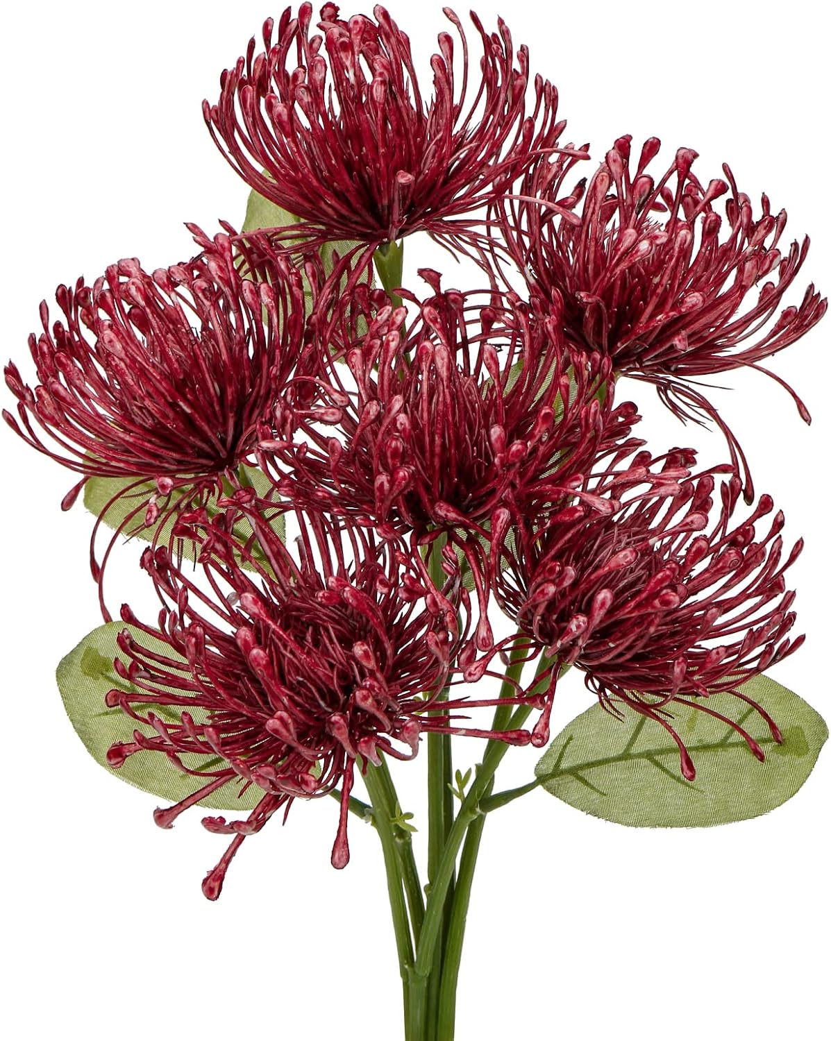 6PCS Chrysanthemum Artificial Flowers 4'' Fake Spider Mums Spring Flowers Large Faux Pincushion Flowers for Home Vase Table Centerpiece Wedding Bouquet (Pink)