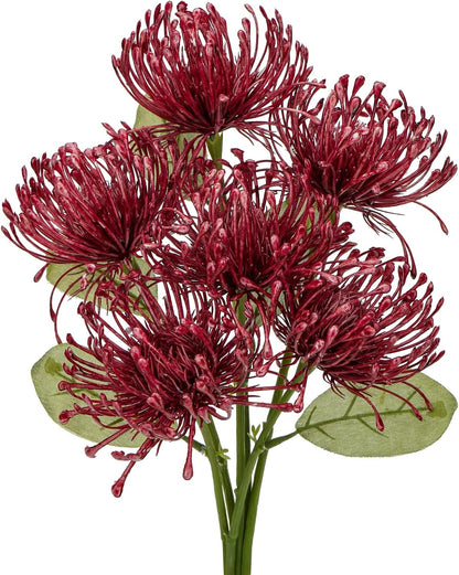 6PCS Chrysanthemum Artificial Flowers 4'' Fake Spider Mums Spring Flowers Large Faux Pincushion Flowers for Home Vase Table Centerpiece Wedding Bouquet (Pink)