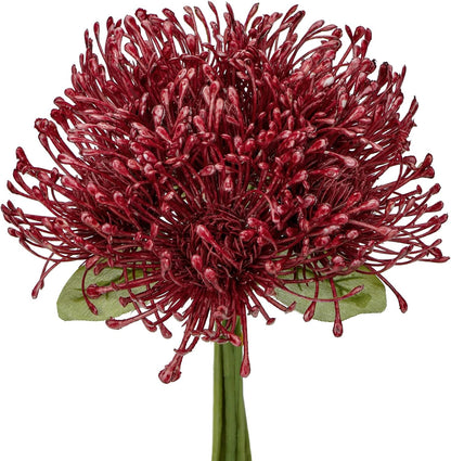 6PCS Chrysanthemum Artificial Flowers 4'' Fake Spider Mums Spring Flowers Large Faux Pincushion Flowers for Home Vase Table Centerpiece Wedding Bouquet (Pink)
