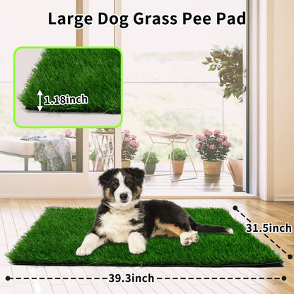 Fake Grass Pad for Dogs Potty Training Artificial Turf, 39.3x31.5in