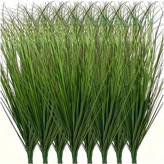 Onion Grass Artificial Plants Outdoor, Faux Shrubs Wheat Grass, Artificial Tall Grass Fake Plants for Indoor Home Decor, Artificial Onion Grass Greenery Stems Weed Bushes (Green Red Tail)