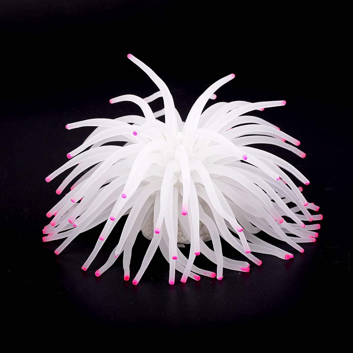 Artificial Aquarium Fish Tank Decoration Silicone Sea Anemone Artificial Fish Tank Ornament Decoration (White)