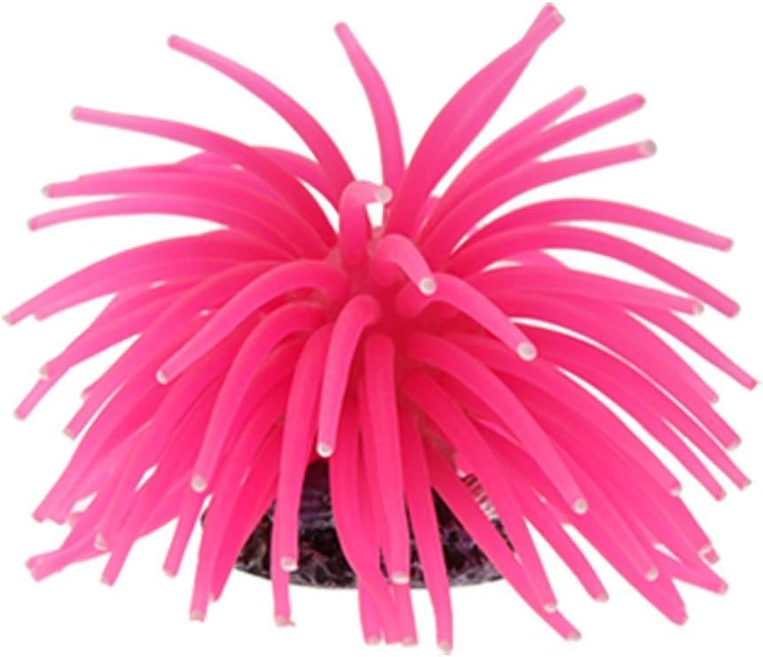 Artificial Aquarium Fish Tank Decoration Silicone Sea Anemone Artificial Fish Tank Ornament Decoration (White)