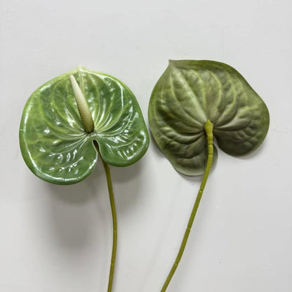 5pcs Dark Green Artificial Anthurium Lily Flowers Permanent Tropical Flower