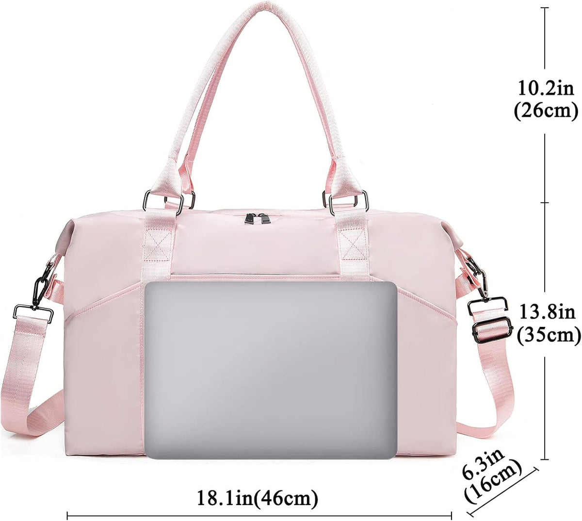 Gym Bag with Wet Pocket, Foldable Travel Duffle Bag Carry On Weekender Bags for Women, Waterproof Overnight Bag for Travel, Gym, Yoga