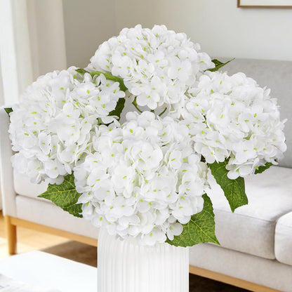 4 Pcs 21" Blue Hydrangea Artificial Flowers for Decorations | Realistic, lates real touch faux hydrangeas, for wedding bouquet party table centerpieces arrangements home decorations