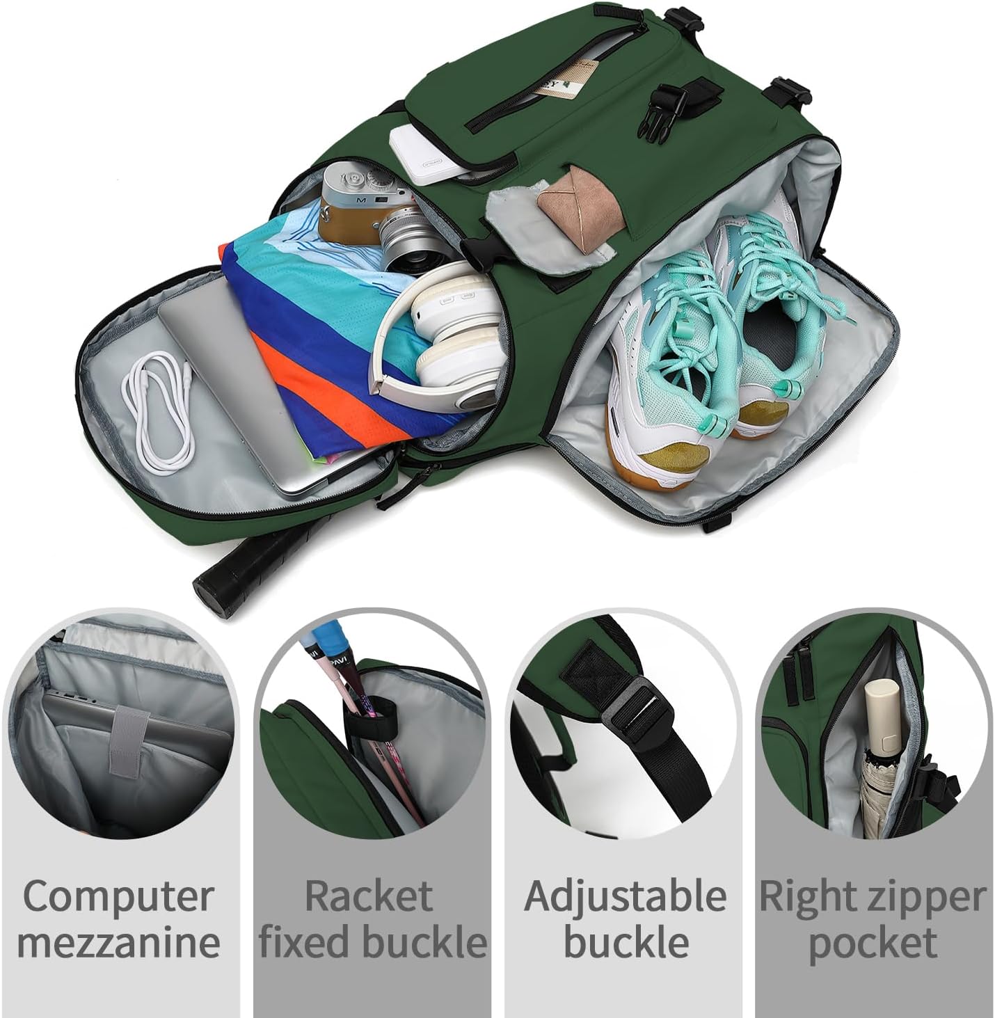 Gym Duffle Bag Backpack 4-Way Waterproof with Shoes Compartment for travel Sport Hiking laptop - Colors B