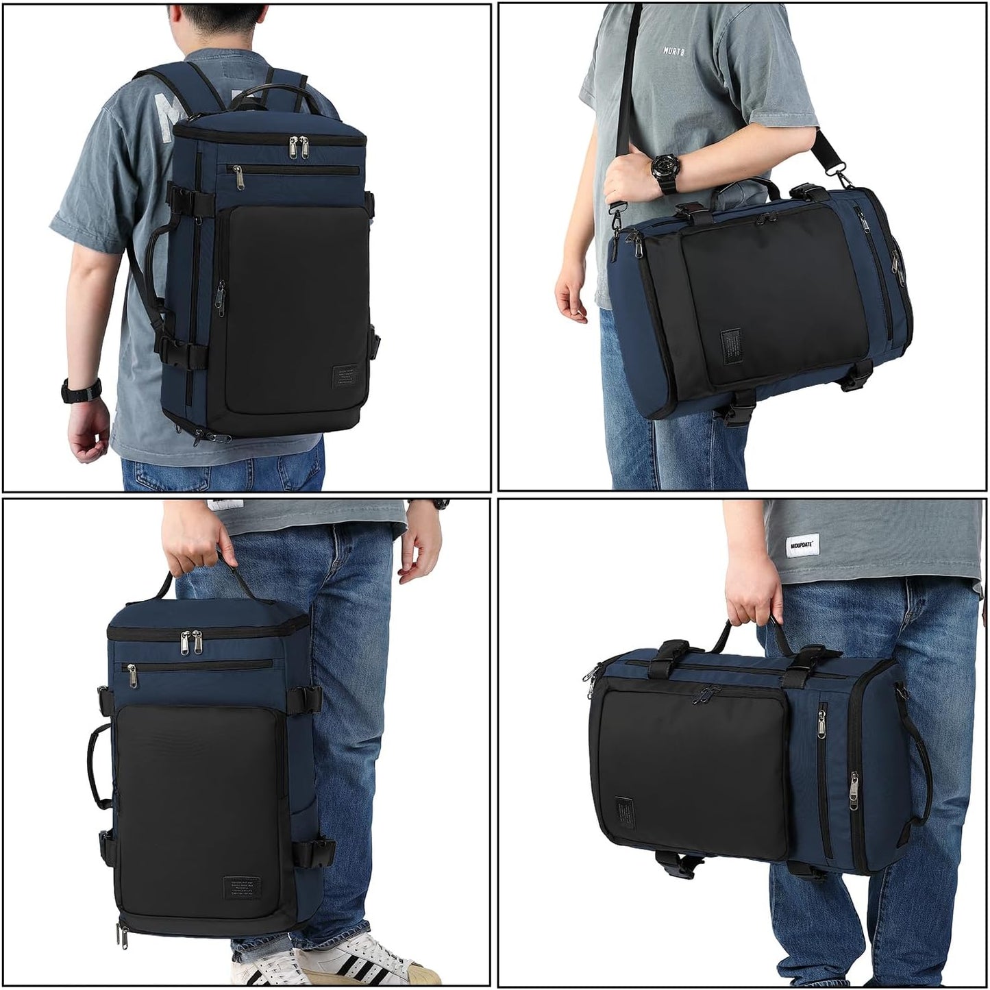 Gym Duffle Bag Backpack 4-Way Waterproof with Shoes Compartment for travel Sport Hiking laptop - Colors B