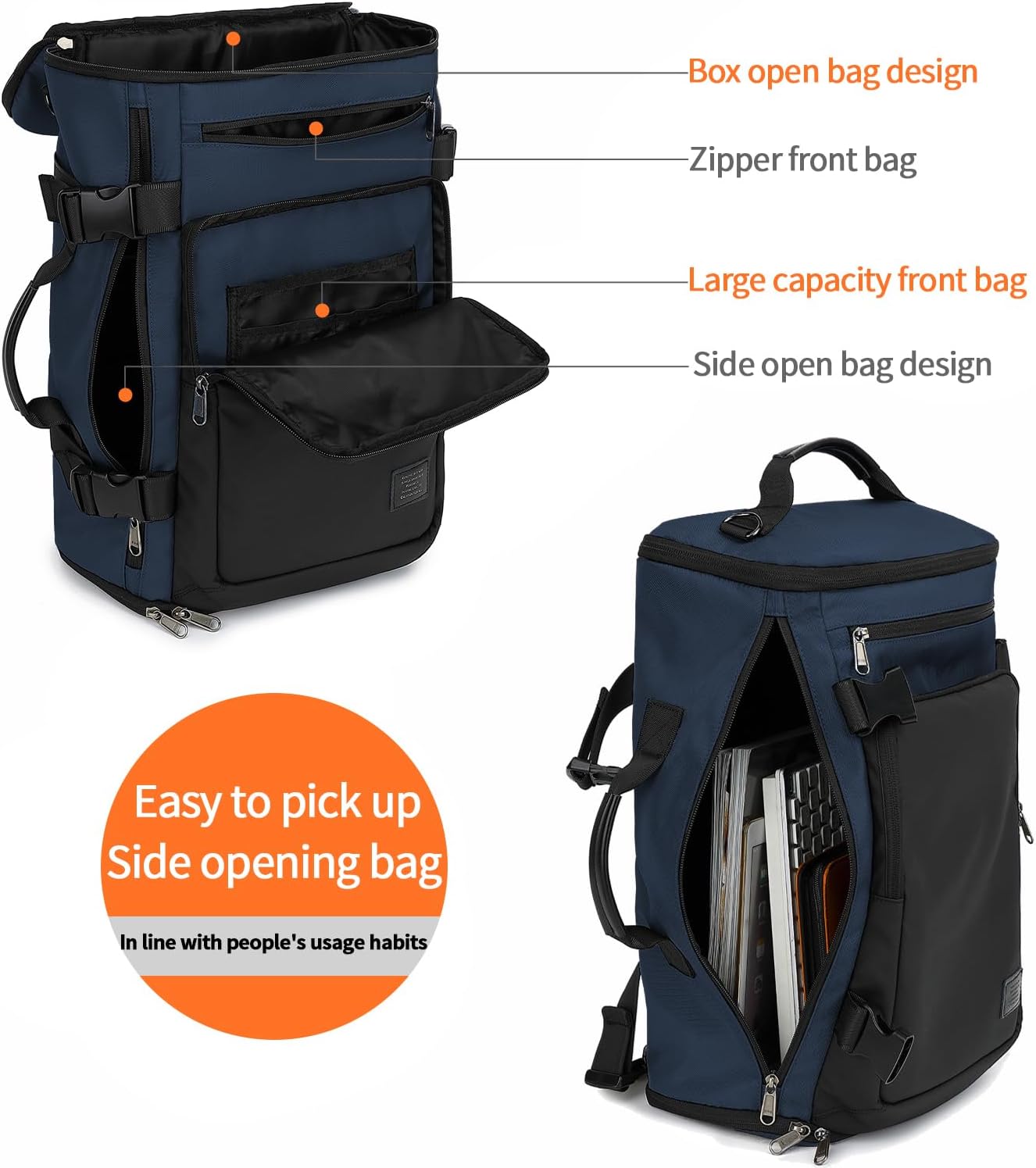 Gym Duffle Bag Backpack 4-Way Waterproof with Shoes Compartment for travel Sport Hiking laptop - Colors B