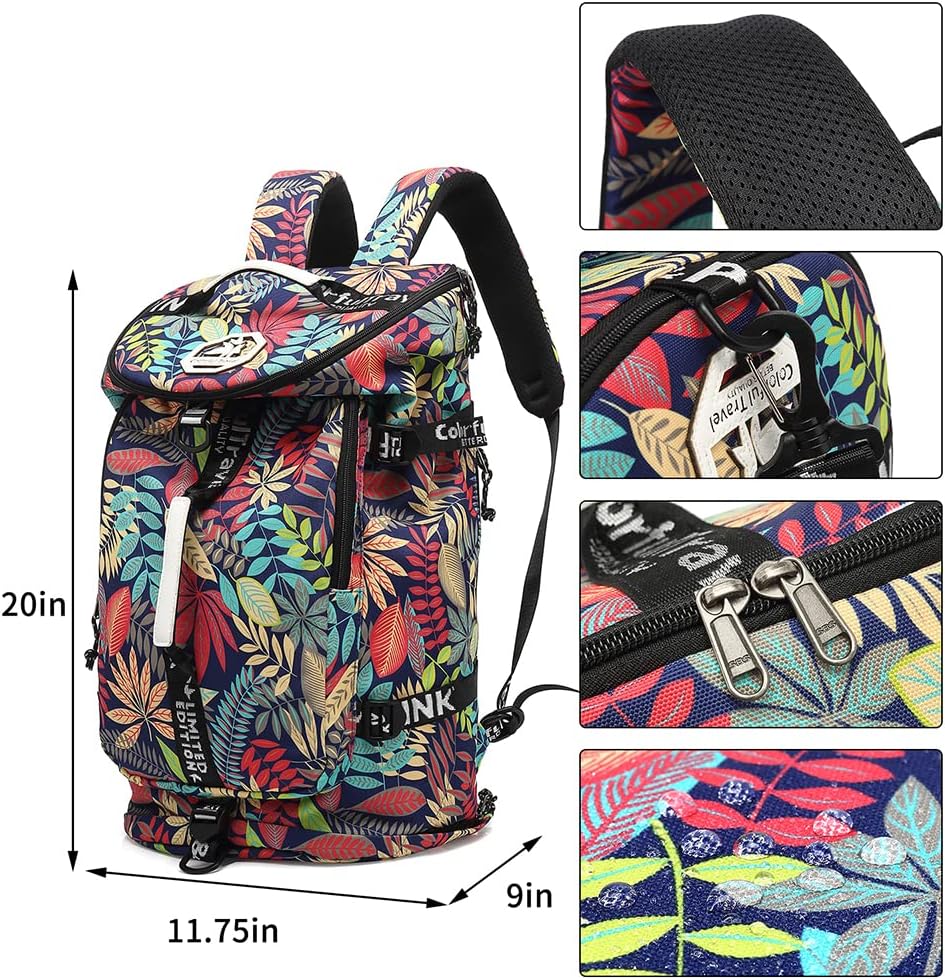 Gym Duffle Bag Backpack 4-Way Waterproof with Shoes Compartment for travel Sport Hiking laptop - Colors B