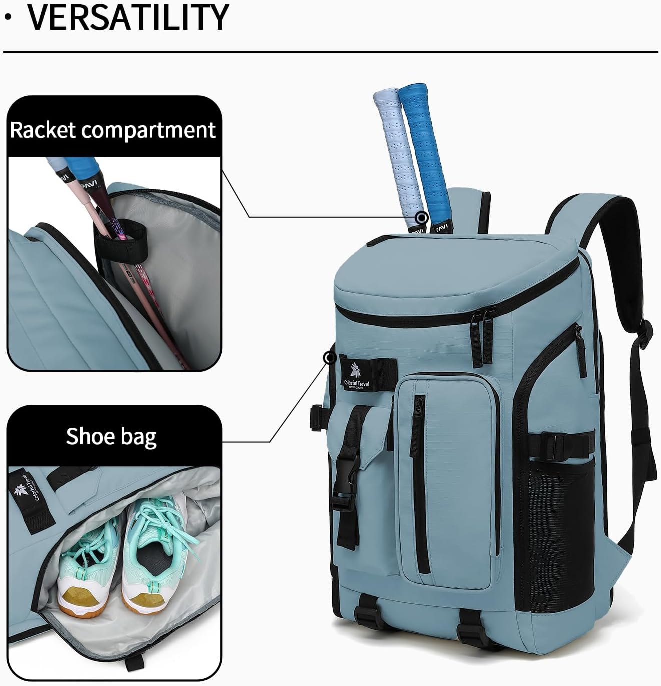 Gym Duffle Bag Backpack 4-Way Waterproof with Shoes Compartment for travel Sport Hiking laptop - Colors B