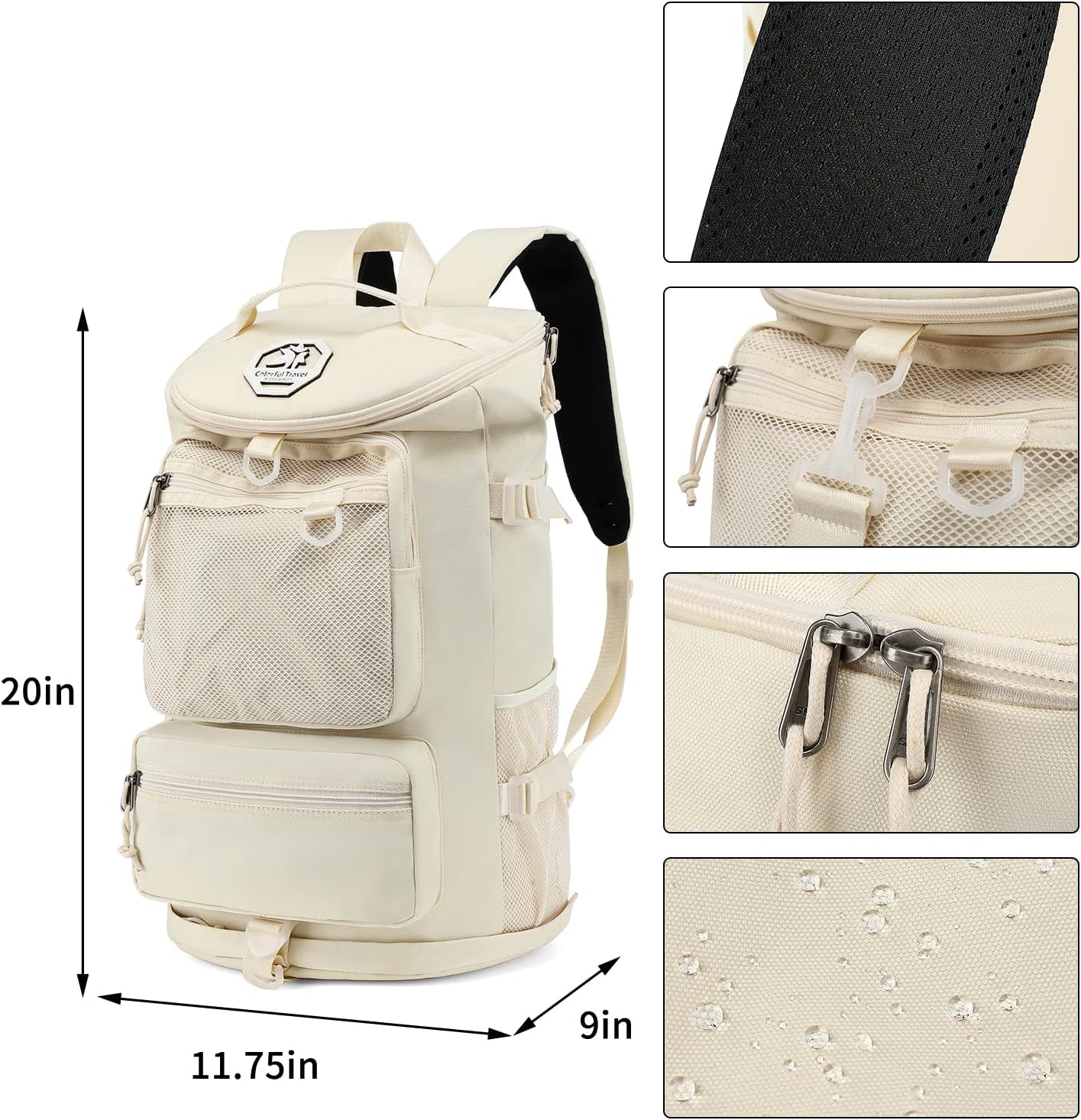 Gym Duffle Bag Backpack 4-Way Waterproof with Shoes Compartment for travel Sport Hiking laptop - Colors B