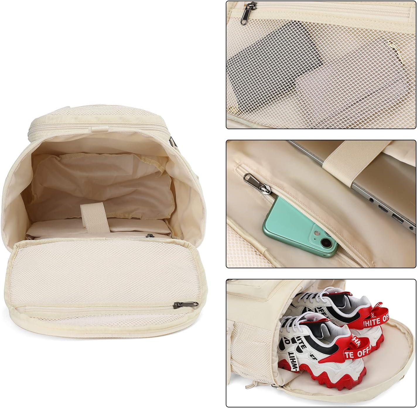 Gym Duffle Bag Backpack 4-Way Waterproof with Shoes Compartment for travel Sport Hiking laptop - Colors B