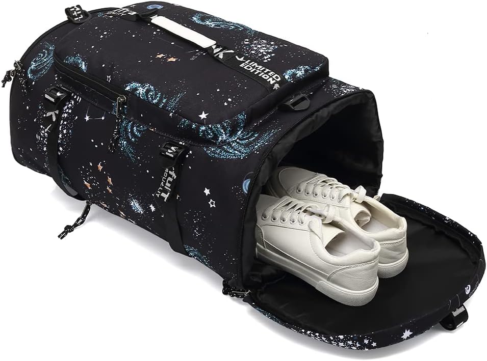 Gym Duffle Bag Backpack 4-Way Waterproof with Shoes Compartment for travel Sport Hiking laptop - Colors B