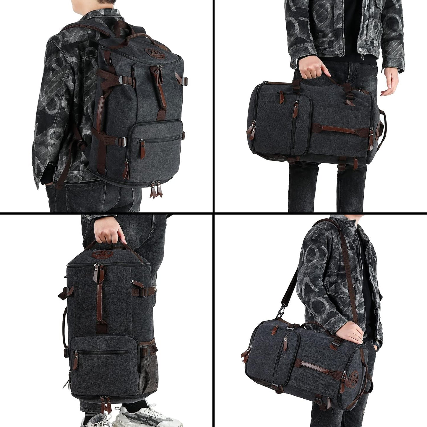 Gym Duffle Bag Backpack 4-Way Waterproof with Shoes Compartment for travel Sport Hiking laptop - Colors B