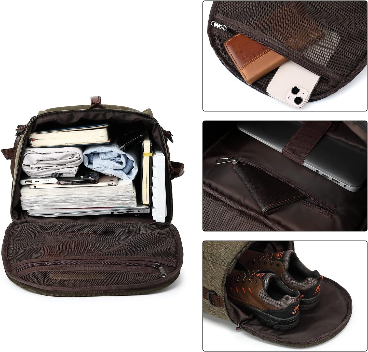 Gym Duffle Bag Backpack 4-Way Waterproof with Shoes Compartment for travel Sport Hiking laptop - Colors B