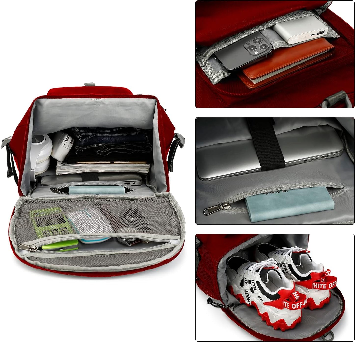 Gym Duffle Bag Backpack 4-Way Waterproof with Shoes Compartment for travel Sport Hiking laptop - Colors B