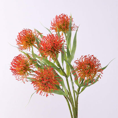 4Pcs 20.5" Artificial Protea Fall Chrysanthemum Faux Pincushion Flowers