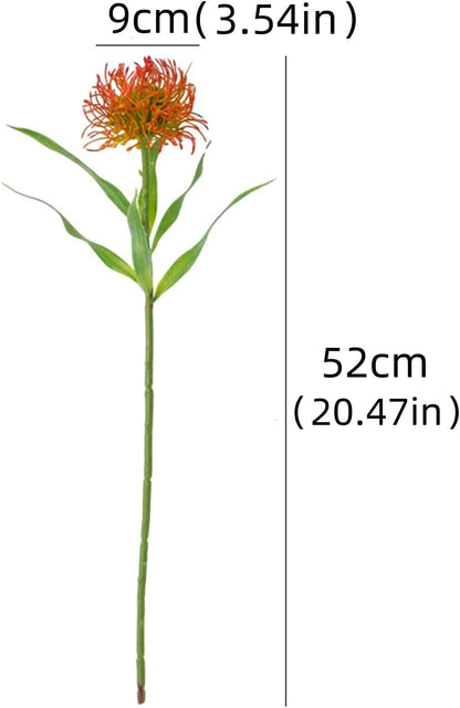 4Pcs 20.5" Artificial Protea Fall Chrysanthemum Faux Pincushion Flowers