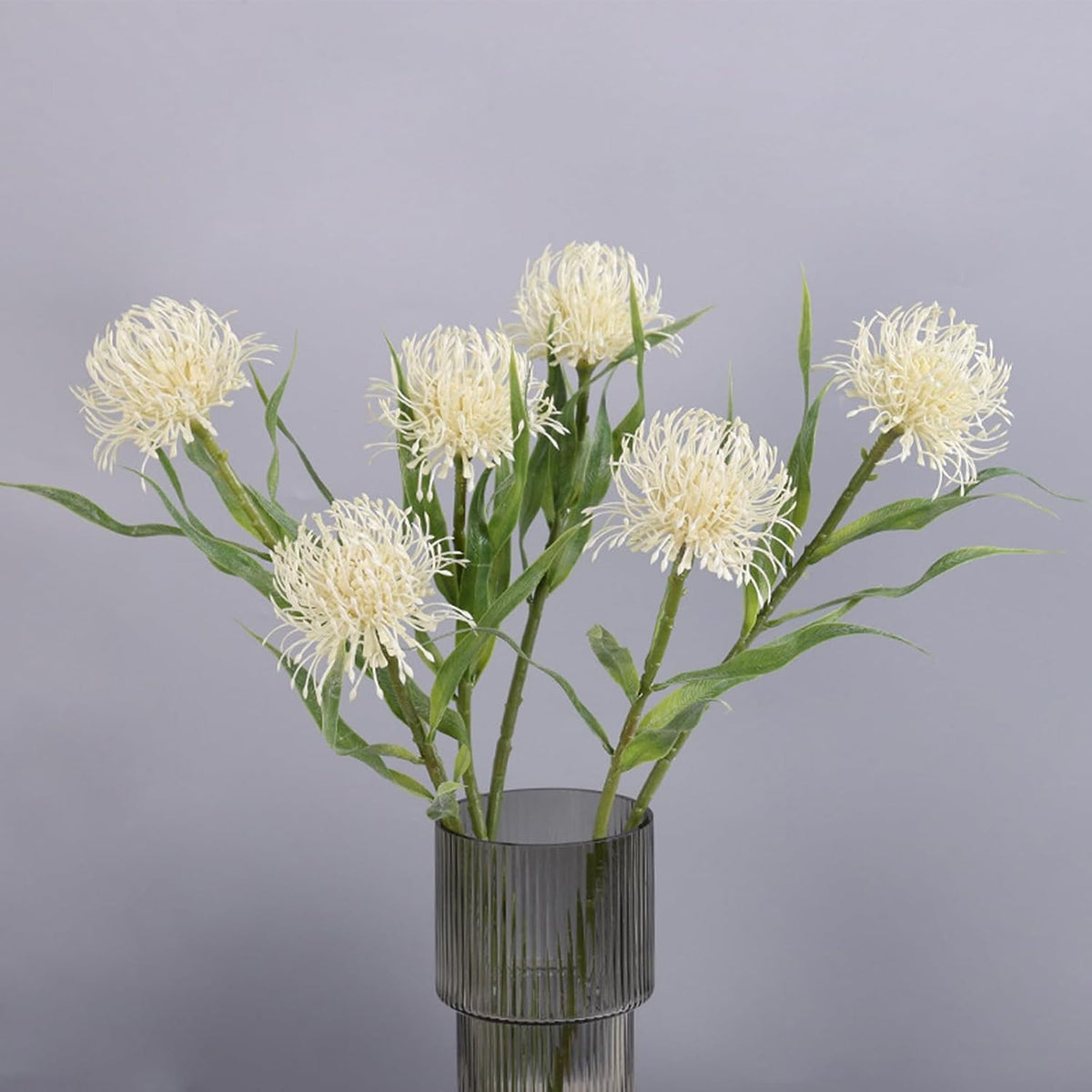 4Pcs 20.5" Artificial Protea Fall Chrysanthemum Faux Pincushion Flowers