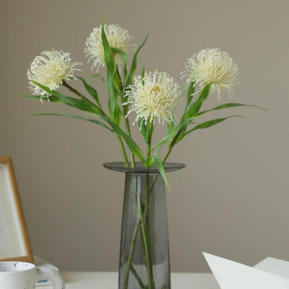 4Pcs 20.5" Artificial Protea Fall Chrysanthemum Faux Pincushion Flowers