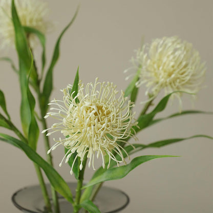 4Pcs 20.5" Artificial Protea Fall Chrysanthemum Faux Pincushion Flowers
