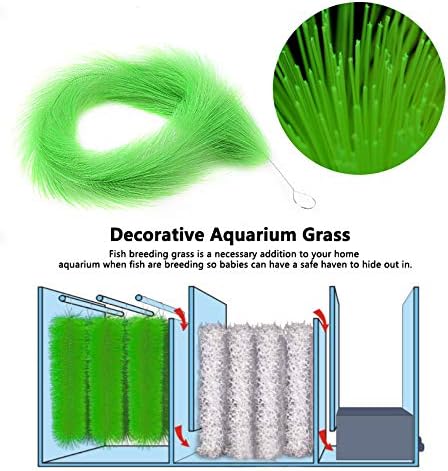 Fish Breeding Grass, Spawning Mops for Fishes, Safe Fish Hideout Decorative Aquarium Grass for Aquarium Fishes (100 x 15 cm)