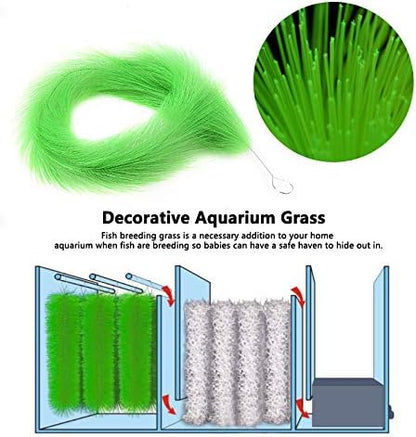 Fish Breeding Grass, Spawning Mops for Fishes, Safe Fish Hideout Decorative Aquarium Grass for Aquarium Fishes (100 x 15 cm)