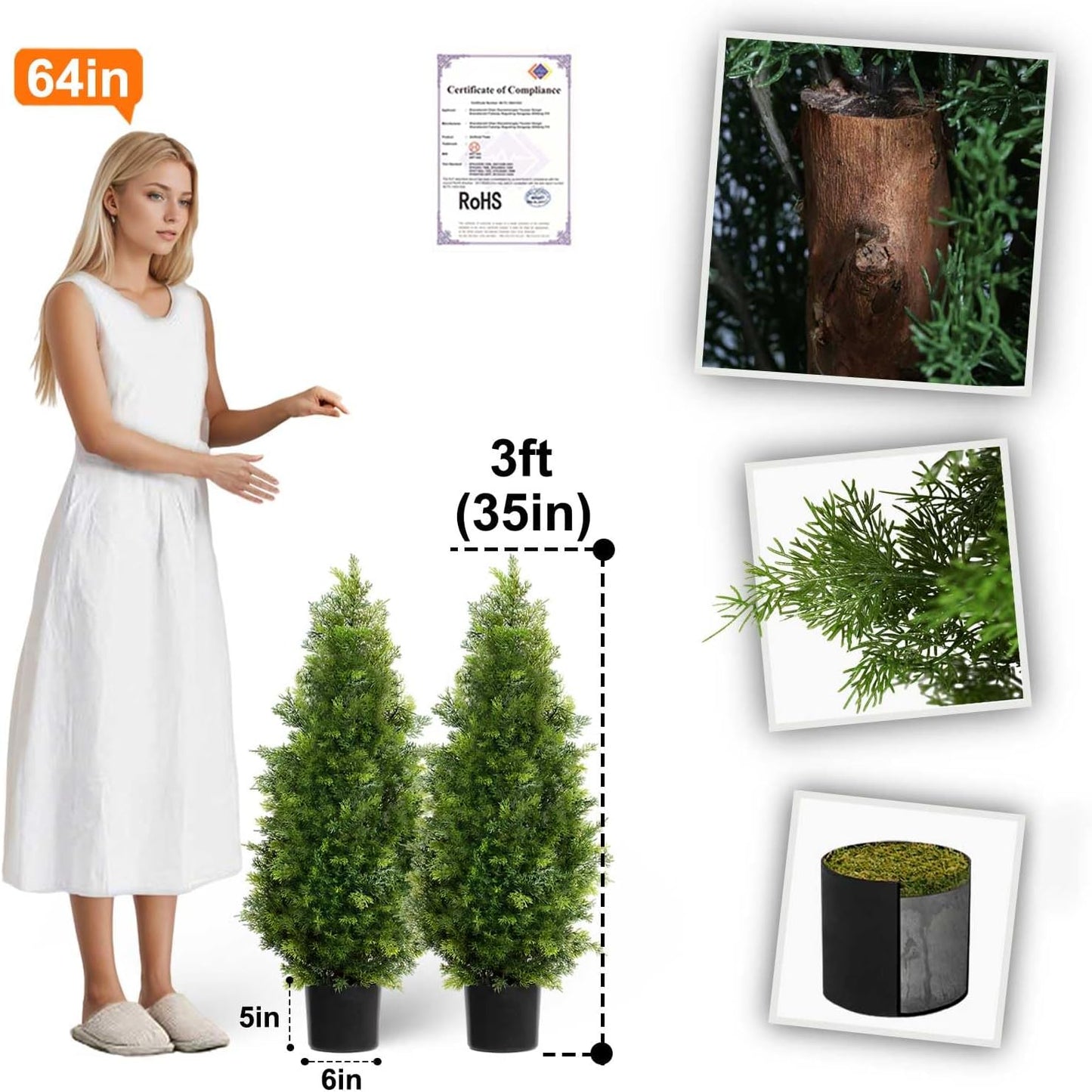 6ft Artificial Fiddle Leaf Fig Tree for Home Decor, 6 Feet Large Faux Plant Fake Ficus lyrata Silk Trees with Pot for Indoor Outdoor House Living Room Office (6 ft Tall)