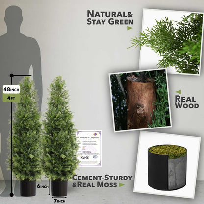 6ft Artificial Fiddle Leaf Fig Tree for Home Decor, 6 Feet Large Faux Plant Fake Ficus lyrata Silk Trees with Pot for Indoor Outdoor House Living Room Office (6 ft Tall)