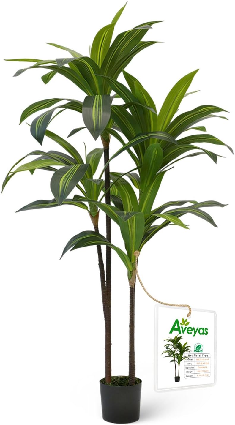 6ft Artificial Fiddle Leaf Fig Tree for Home Decor, 6 Feet Large Faux Plant Fake Ficus lyrata Silk Trees with Pot for Indoor Outdoor House Living Room Office (6 ft Tall)