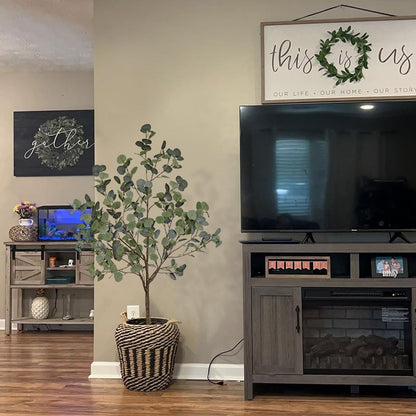 6ft Artificial Fiddle Leaf Fig Tree for Home Decor, 6 Feet Large Faux Plant Fake Ficus lyrata Silk Trees with Pot for Indoor Outdoor House Living Room Office (6 ft Tall)